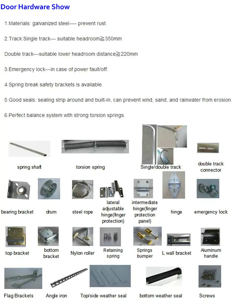 Garage Door Manufacturers Electrical Sectional Overhead Steel Garage Door