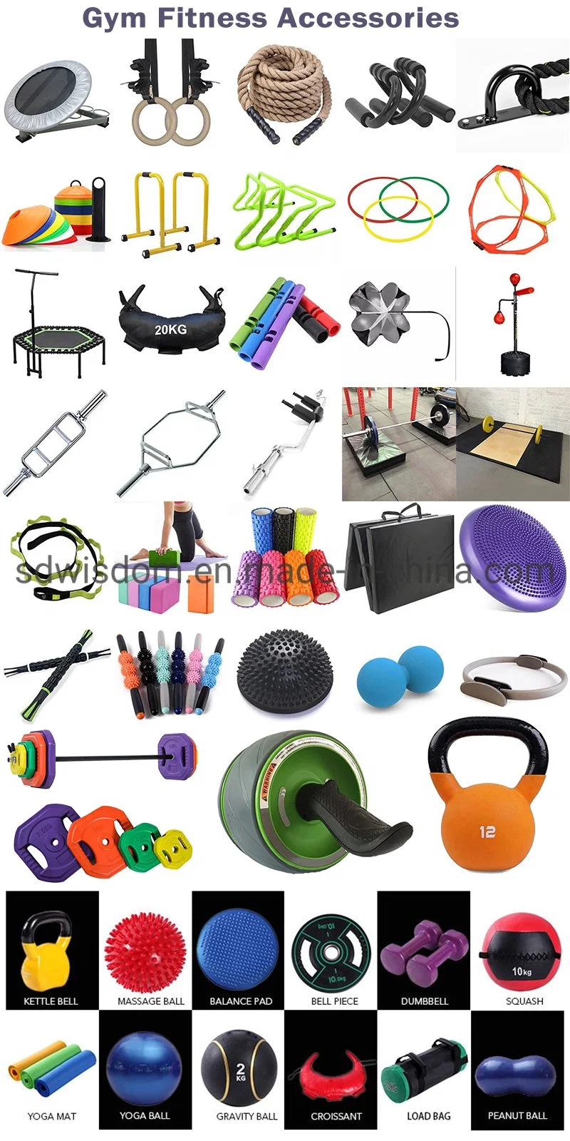 Colorful Rubber Gym Equipment Weight Bar Plates Sets for Les Mills