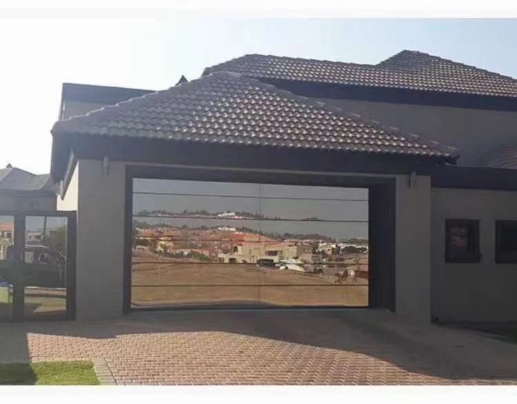 Highly Cost Effective Panoramic Clear Sectional Aluminum Frosted Glass Flap Garage Door Design