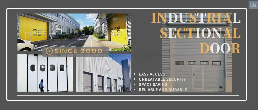 Auto Control Easy Lift Industrial Sectional Sliding Door with Top Quality Motor