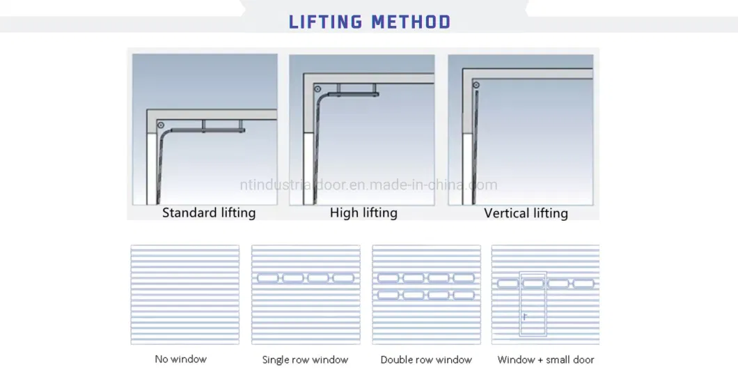 Easy Lift Steel Overhead Sectional Industrial Entry Lifting Door with Pedestrian Doors