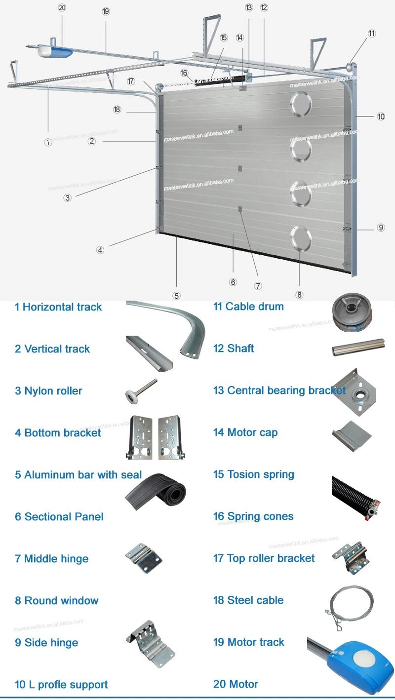 Modern Stainless Steel Sectional Garage Door