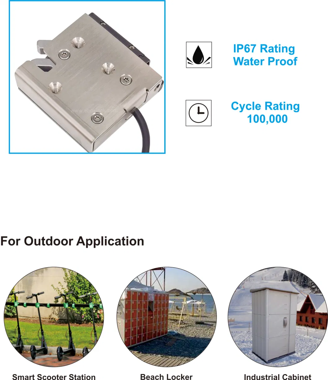 Weatherproof Electromechanical Rotary Latch with for Outdoor Industrial Cabinet