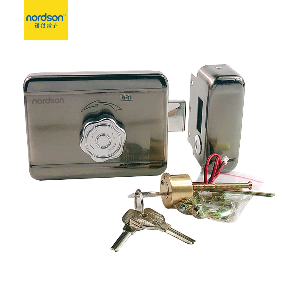 School Home Rotary Knob Power to Open Intelligent Electric Rim Cylinder Lock