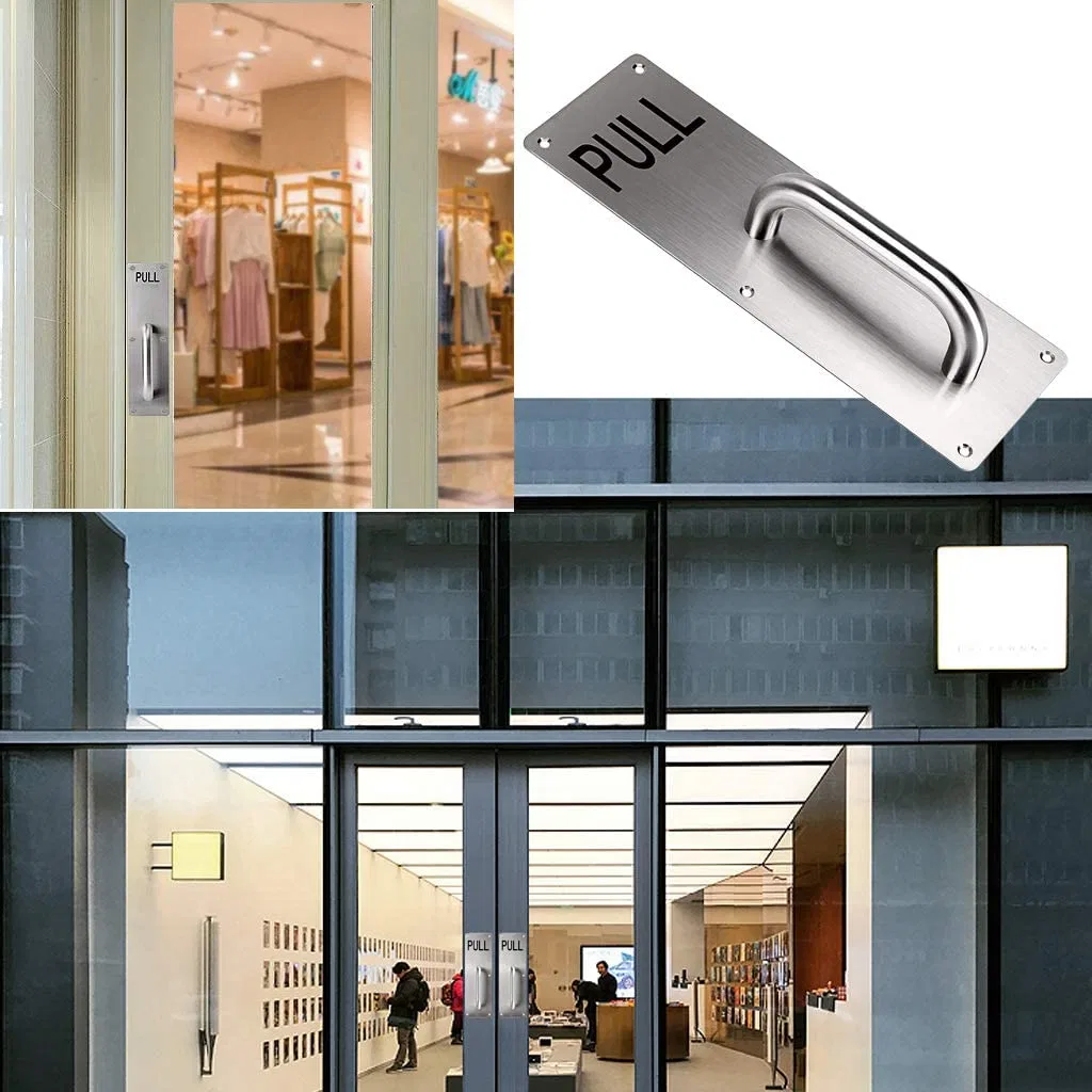 Slide Door Pull Handles Stainless Steel Pull Push Plate Heavy Duty for Replacement Cabinet Closet Drawer Garage Shed