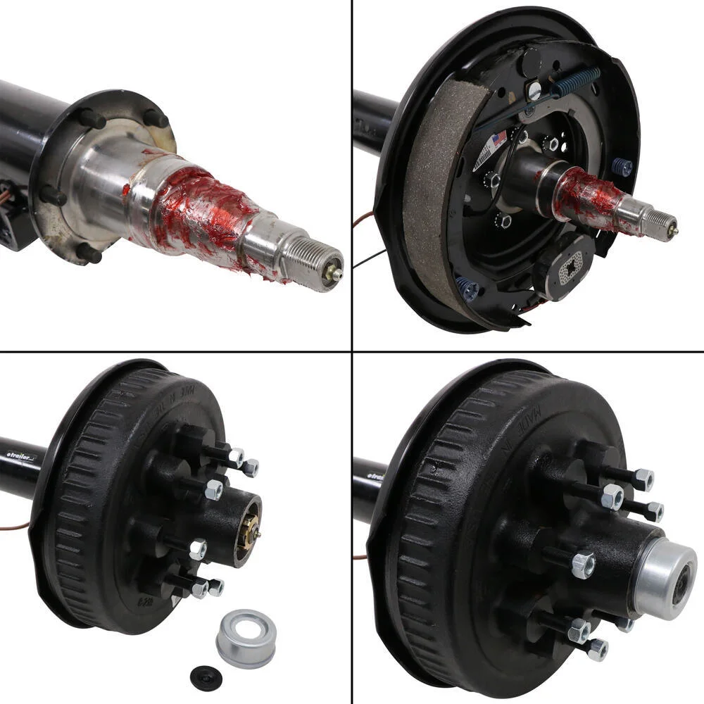 7,000 lbs Trailer Axle With Electric Brakes - Easy Grease - 8 on 6-1/2 Bolt Pattern - 94&quot; Hub Face 78-1/4&quot; Spring Center