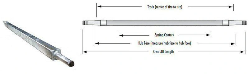 2,000 lb 36&quot; Round Tube Straight Utility Trailer Axle with 1-1/16&quot; EZ-Lube Spindle