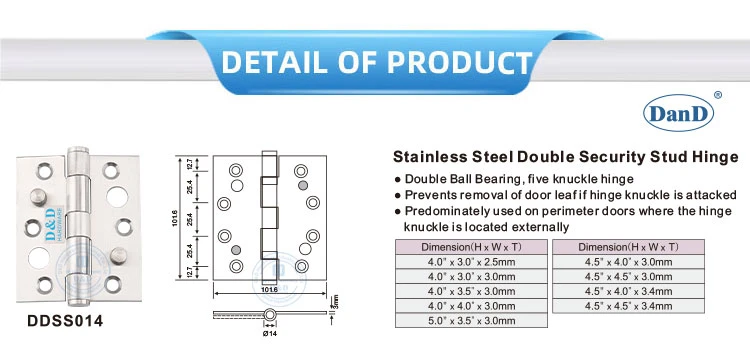 Stainless Steel Security Business Metal Door Hinge Manufacturer for Home