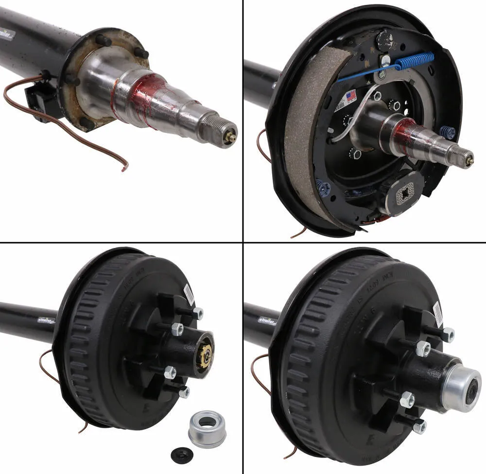 OEM Factory Customized Trailer Axle With Electric Brakes - Easy Grease - 6 on 5-1/2 - 86-1/2&quot;Hub Face 74&quot; Spring Center