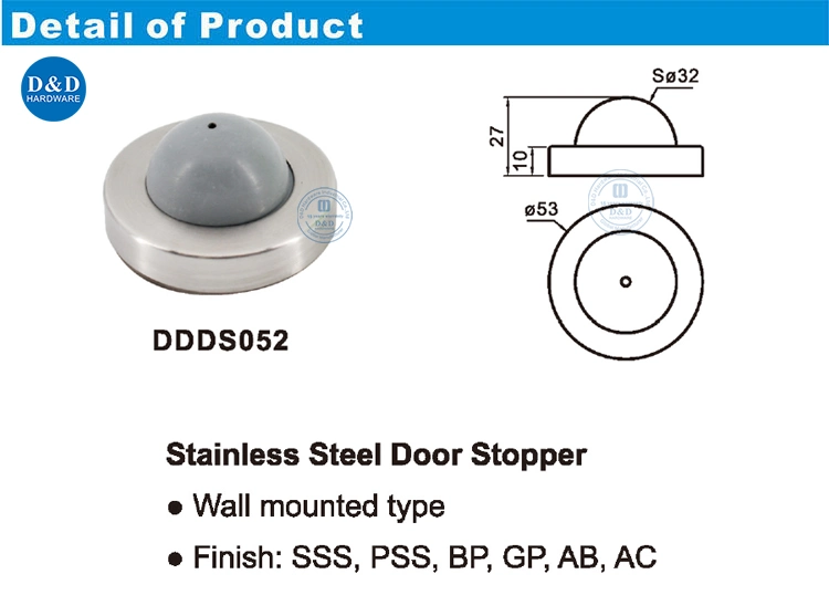 Wall Mounted Residential Heavy-Duty and Flexible Soft-Touch Doorstop