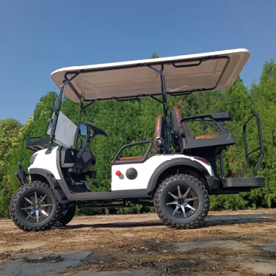 MMC New Lifted 48V Electric Golf Carts 2 Person Seats White off Road Golf Scooter 4 Wheel Lithium 4 Seat Solar Golf Cart