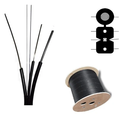 Hot Sale 1/2/4/6/8/12 Core Single Mode Outdoor to Indoor Steel Wire Fibra Optica FTTH Fiber Optic/Optical Drop Cable