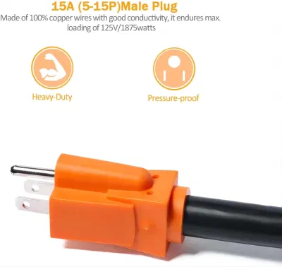 27.5 Inch 45 AMP Electrical Adapter 10 Gauge Heavy Duty Cord Cable