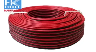 China manufacture TCCA/CCA100m/Roll Bare Copper Transparent Red and Black Speaker Cable Copper Wire