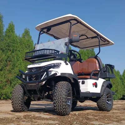 MMC New Lifted 48V Electric Golf Carts 2 Person Seats White off Road Golf Scooter 4 Wheel Lithium 4 Seat Solar Golf Cart