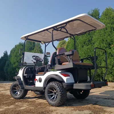 MMC New Lifted 48V Electric Golf Carts 2 Person Seats White off Road Golf Scooter 4 Wheel Lithium 4 Seat Solar Golf Cart