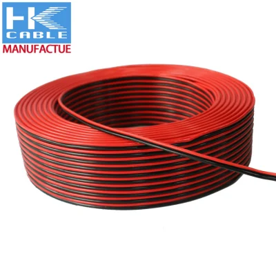 China manufacture TCCA/CCA100m/Roll Bare Copper Transparent Red and Black Speaker Cable Copper Wire