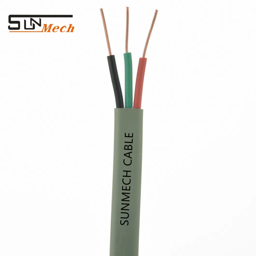 Electric Cable 1.5mm 2.5mm Flat Grey Wire BS6004 H05VV PVC Flexible Cable Stranded Copper Solid