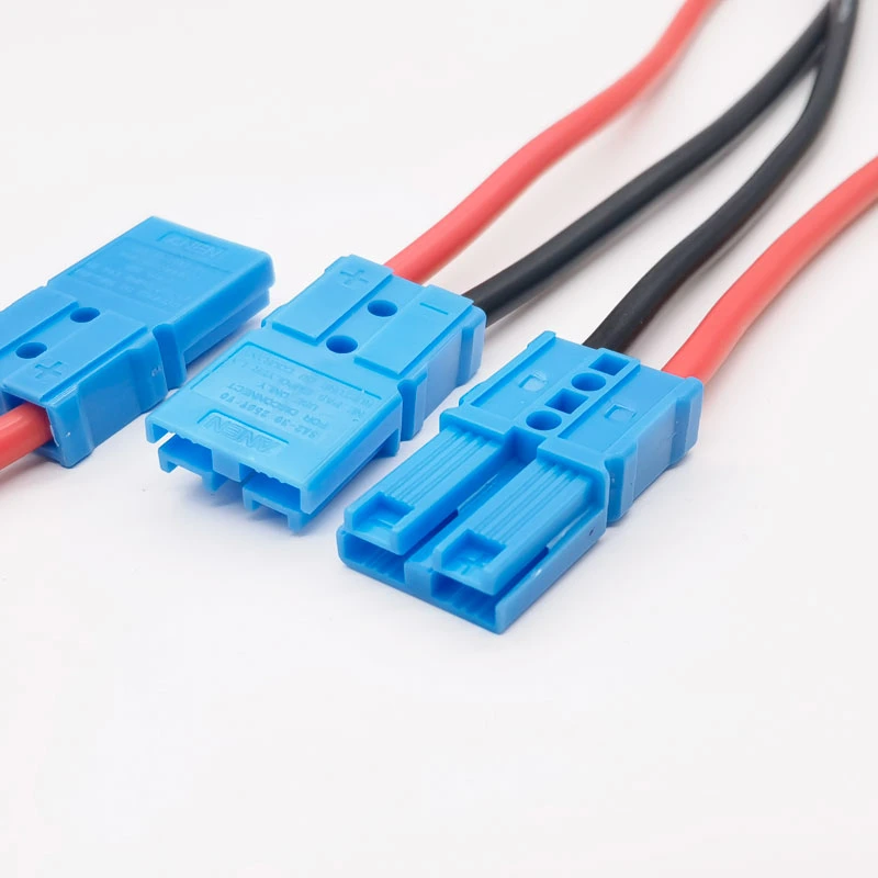 50A Electric Forklift Battery Charging Cable Connector for Anderson Plug Lead to Lug M8 Terminal Harness Wire