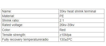 Indoor and Outdoor Heat Shrinkable Terminal 1kv, 10kv, 35kv Low Voltage Heat Shrinkable Cable Terminal Accessories