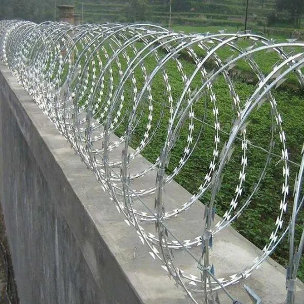 Zhongtai Blade Wire Fencing China Manufacturing 450mm Coil Diameter Flat Wrap Razor Barbed Wire Used for Residential Electric Security Fence