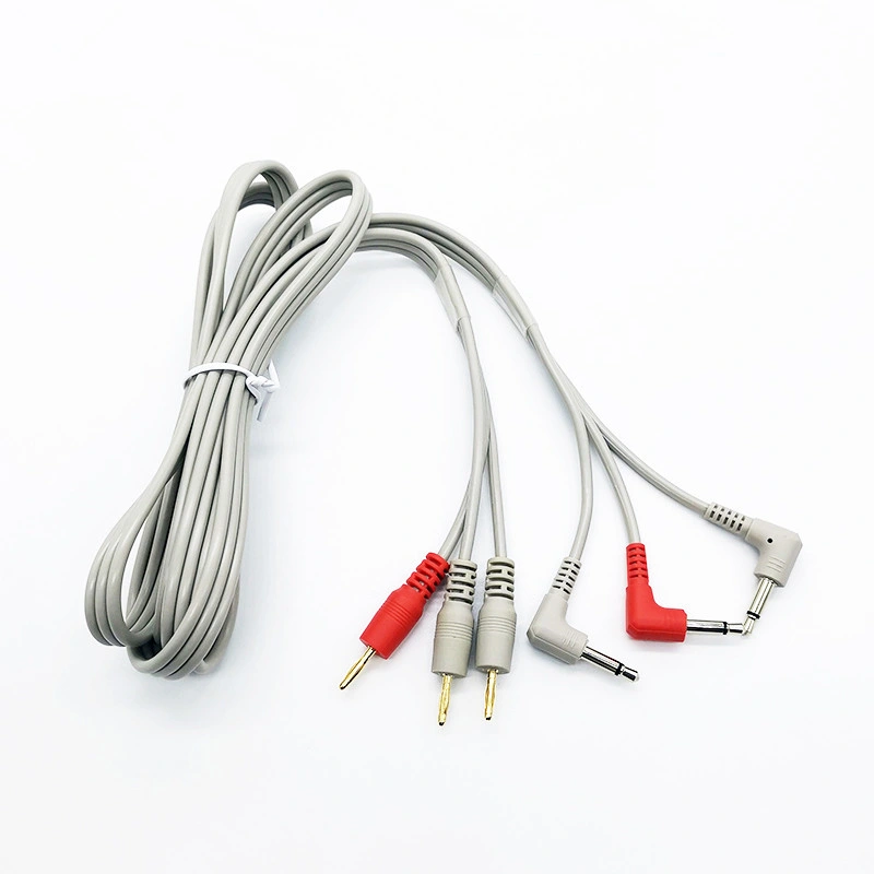 Customized Grey Flat Speaker Gold Plated Banana Plugs Medical Cable Assembly Medical Connectors Cable