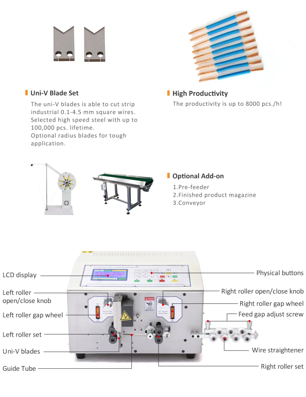 Eastontech Ew-02A Cable Wire Harness Automatic Computer Wire Stripping Peeling Cutting Machine Cable Stripper Machine