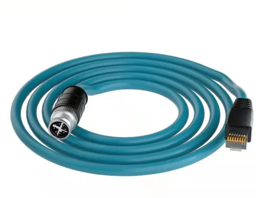 Cable Moving Application Drag Chain 1million M12 X Code Connector Male Molded 1.5m Industrial Ethernet Cable M12 X Code to RJ45 Cable