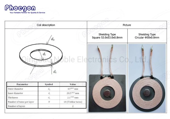 20mm Litz Wire Induction Coil Wireless Charging Coil