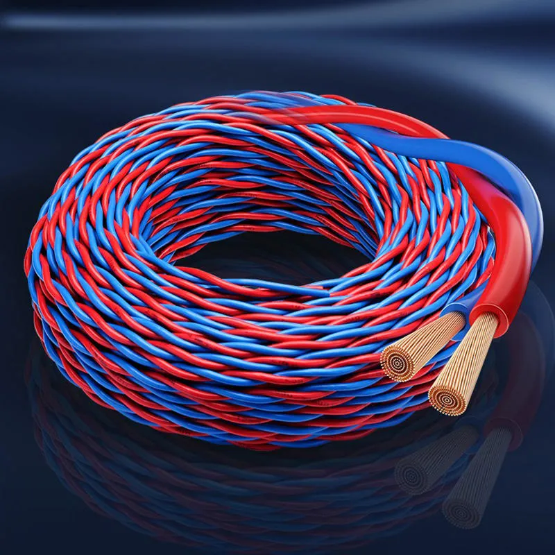 Factory 2-Core Rvs PVC Twisted Pair Flexible Cable 0.5 0.75 1 1.5 2.5 mm Alarm Cable Fire Electrical Copper Wire