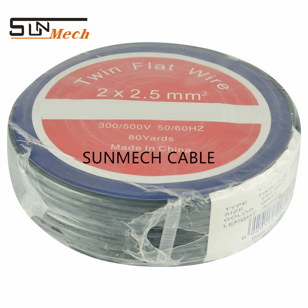 Electrical Cable Grey Flat 1.5mm 2.5mm 2X1.5mm 2X2.5mm Twin Flat with Earth