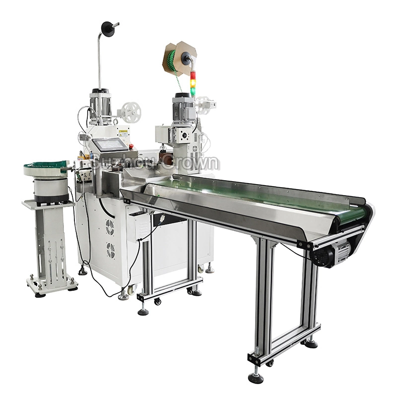 Automatic Vibrating Plate Feeding Terminal Crimping Machine 2 Ends Cut Strip Crimp Machine