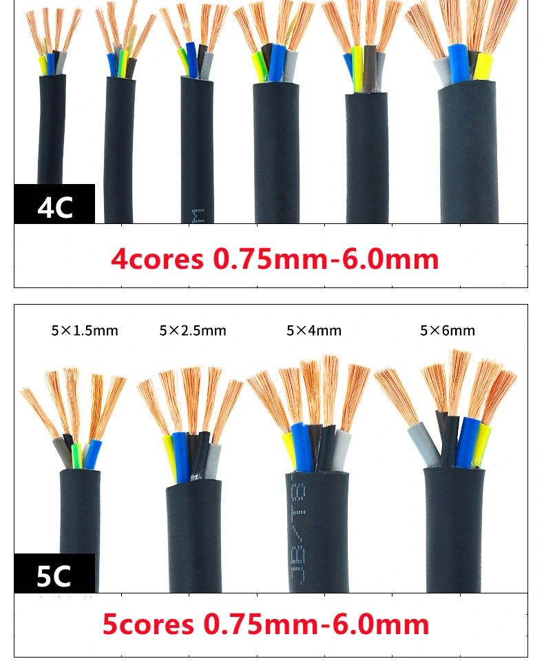 Royal Cord Flexible Cable Rvv 6mm Electrical Cable Wire Power Cable