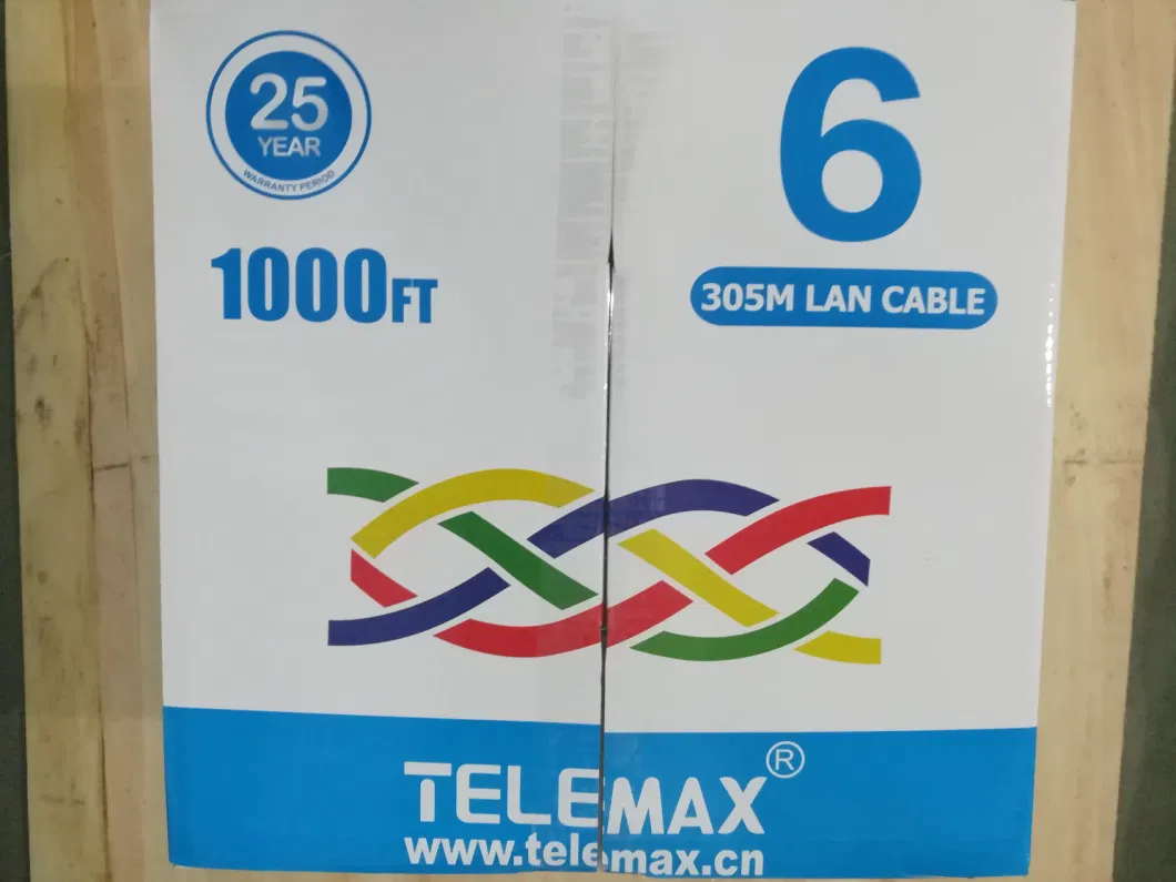 UTP CAT6 LAN Cable 1000FT, 23AWG 550MHz Cmr, Black, Pure Copper, PVC Jacket
