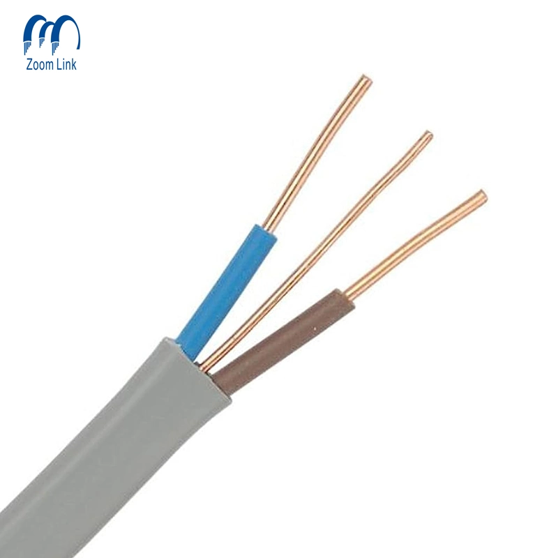 PVC Flat Twin+Earth Pure Copper 4.0mm 2.5mm 1.5mm 1.0mm 2c 3c Electric Wire Cable Copp Wire Building Wire