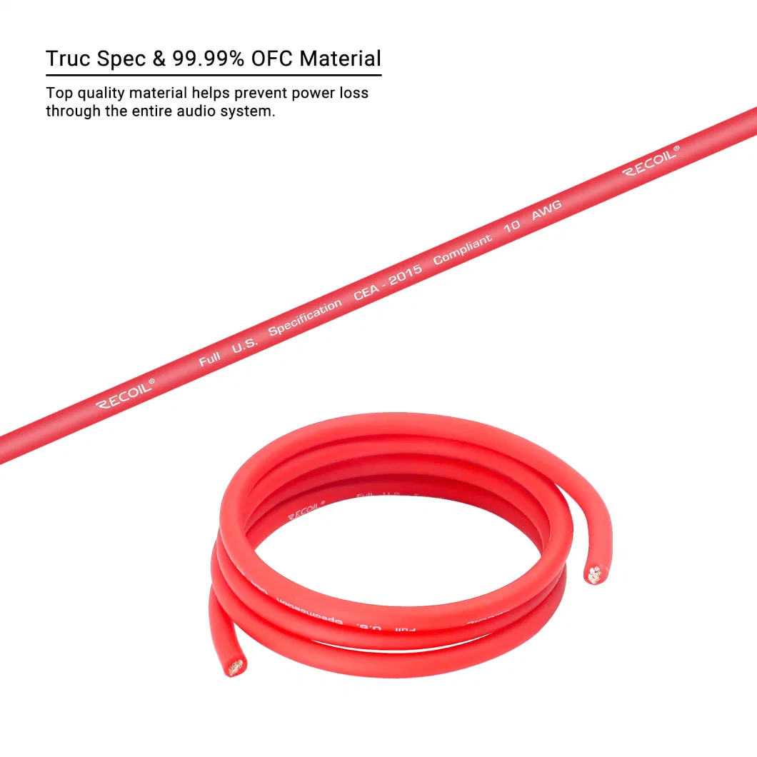 Edge Pw10-250 Premium True Spec 10 Gauge Power Wire, 99.9% Oxygen-Free Pure Copper, Flexible Soft Touch Red PVC Jacket (250 Feet/Spool)
