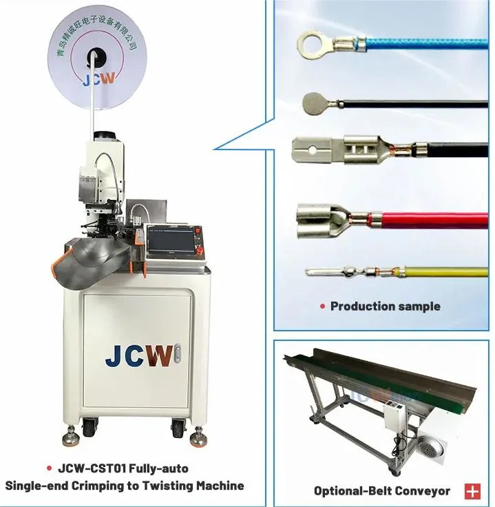 Jcw-Cst02 Full Auto Customize Both/Double/Dual End/Head Wire Harness/Cable Cut/Cutting Strip/Stripping Connector/Terminal Crimping/Crimp Equipment/Machine