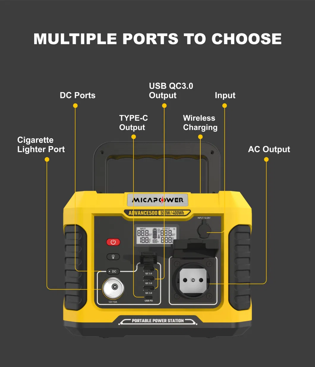 Factory OEM Multi-Functional 500W 1000W Portable Power Station Solar Energy Storage System Backup Electronic Outdoor Backup Power Supply Generator