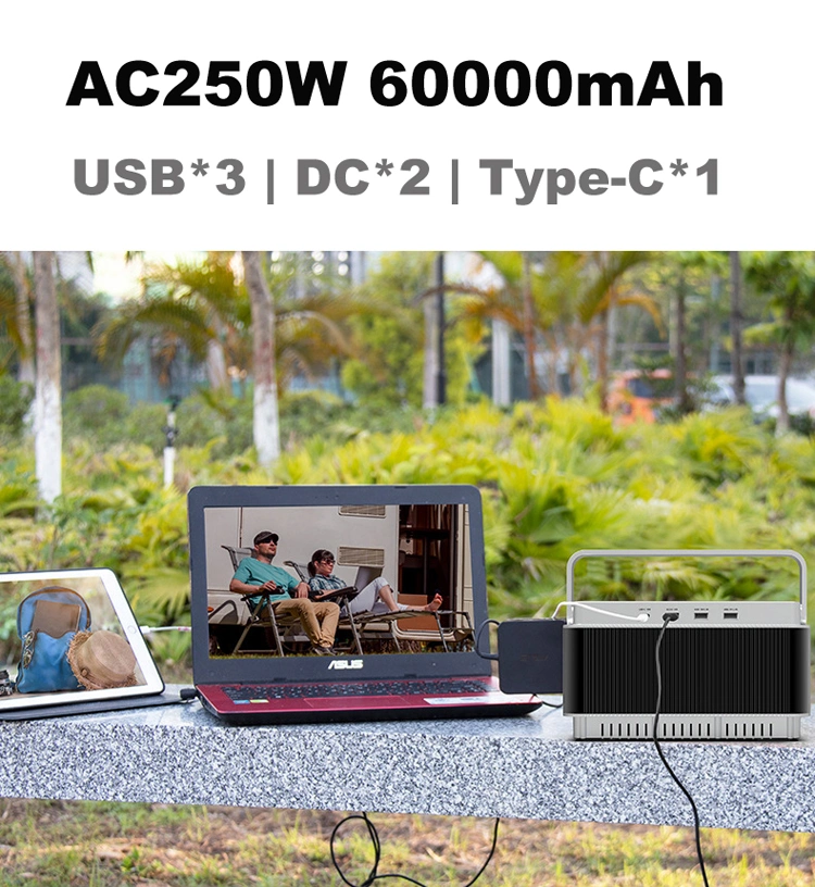 250W Electronic 220V Devices Charging Outdoor Power Sources Solar Storage Power Supply