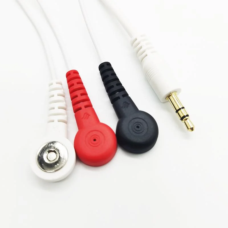 Custom 3 in 1 Magnetic Electrode Medical Leads Wire Tens Cable 3.5mm to ECG Emg Magnetic Snap Button Medical Wiring Harness