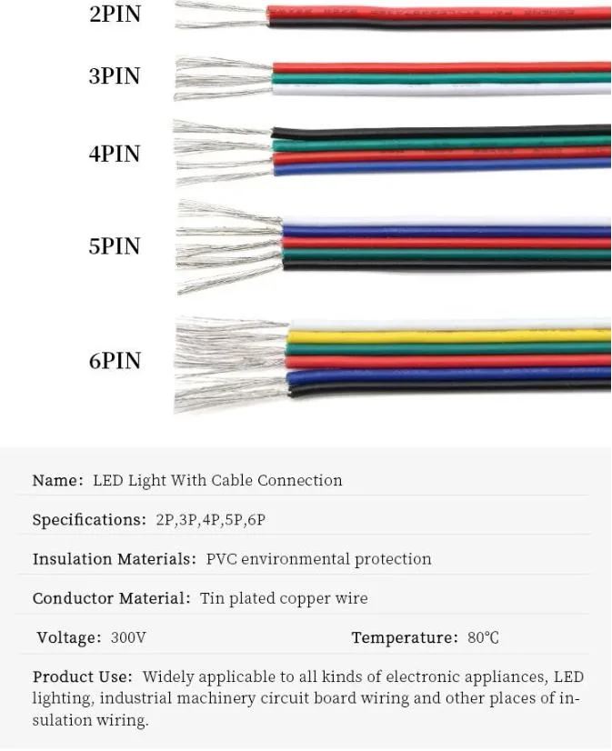 Electrical Wires LED Strip Light Cable Connector for Ws2812b RGB