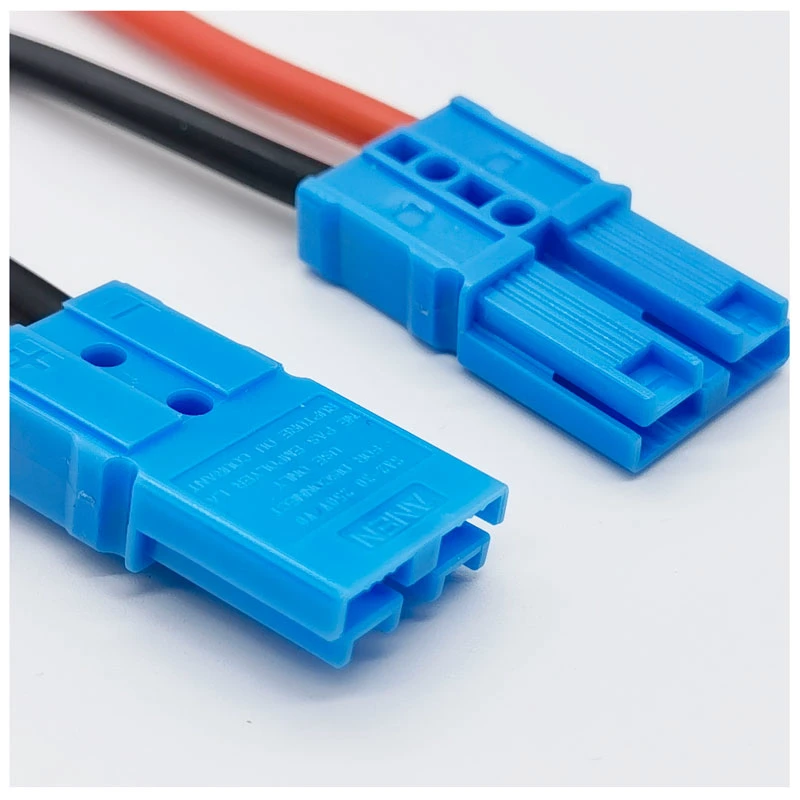 50A Electric Forklift Battery Charging Cable Connector for Anderson Plug Lead to Lug M8 Terminal Harness Wire