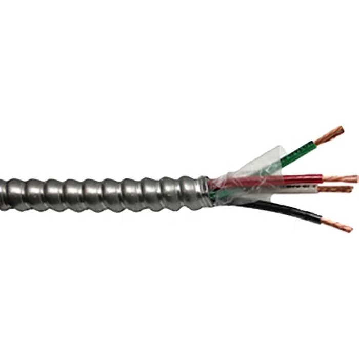 UL Building Wire House Cable Electrical Power Cable Mc Cable UL Metal Clad Armor Mc 12/2 AWG PVC Low Voltage Construction