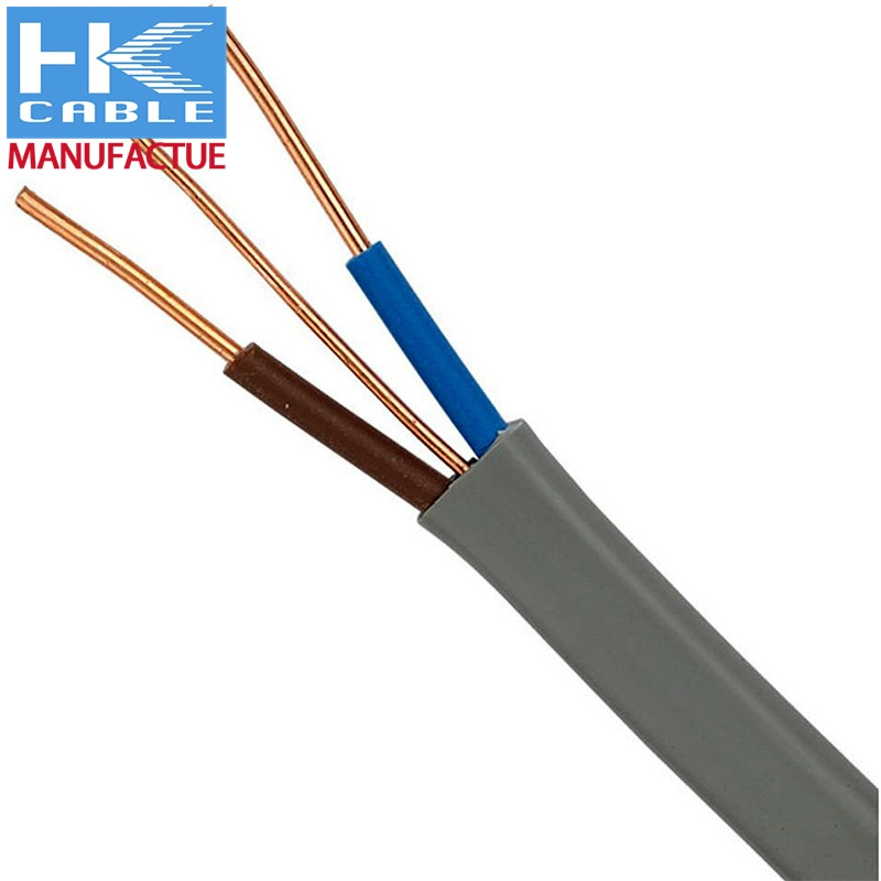 Grey 4mm 32A Brown Blue Twin &amp; Earth (T&E) 6242y Flat PVC Harmonised Lighting Power Cable