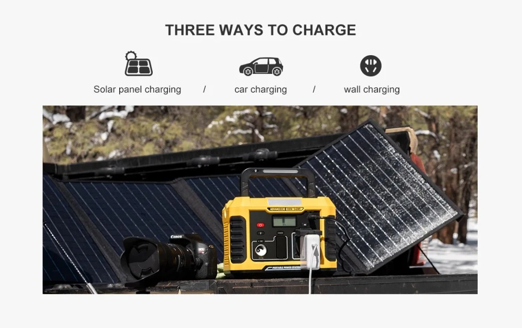 Mobile Electric Solar Charger Power Bank Solar Emergency Portable Power Station 500W