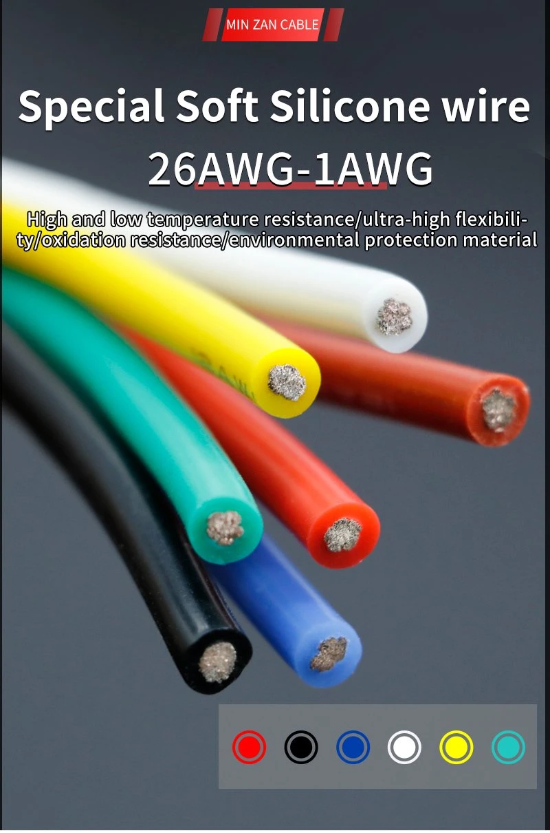 Minzan 22 AWG 14 AWG. 25mm 1.5mm Single Core Copper Cable Sheathed Power Cable Silicone Wire