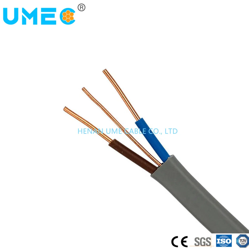 PVC Insulated 1.5/2.5mm 3 Core 2+E Solid Copper Electrical Wire Flat Twin and Earth Cable