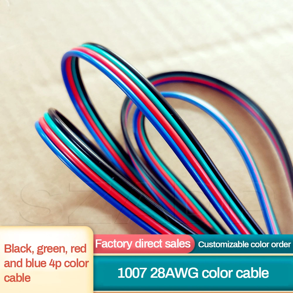 RGB Cable 4p 5p 6p 7p 8p 22AWG 20AWG 18AWG 16AWG LED Lighting Extension Line Tinne Copper Wire