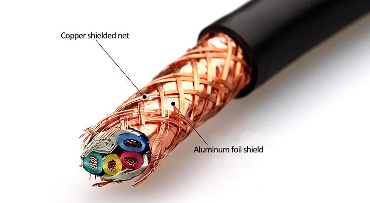 Liycy Cable Class 5 Fine Stranded Bare Copper Conductor Tinned Copper Wire Braid Screen PVC Control Cable Kvvrp