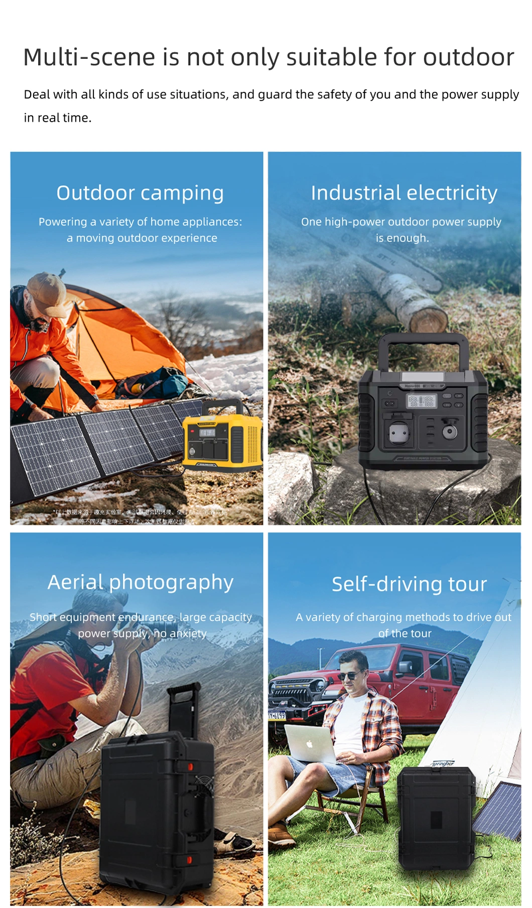 Mobile Electric Solar Charger Power Bank Solar Emergency Portable Power Station 500W